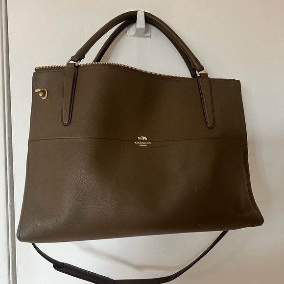 Large Saffiano Leather Coach Purse - Picture 1 of 6